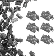 200Pcs 10mm Ribbon Crimp Clamp Ends Bookmark Pinch Cord End Clasps, Light Gold