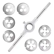 8Pcs Round Die Stock Handle Wrench Set M3-M12 Metric Threading Dies 25mm (1")