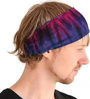 CHARM Boho Hippie Tie-Dye Turbans - Elastic Head Band Wrap Hair Band Bandana Stretch Hairband BB