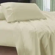 400TC Egyptian Cotton Sheet Set Cream SUPER KING