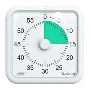 16cm Countdown Visual Timer with Optional Alert Modes,60 Minute Oversize Classroom Visual Timer,Silent Magnetic Kitchen Timer with Kickstand White Green