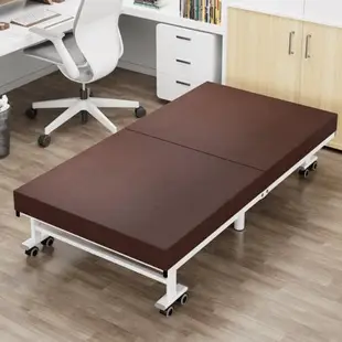 團購日式結實耐用可折疊床單人床滑輪簡易床架辦公室午休酒店加床