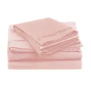 Bedroom Cotton Bedding Egyptian Sheet Set - Light Pink