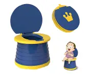 Children's Folding Toilet Portable Folding Toilet Seat Boys & Girls Foldable Potty Chair Seat Toddler Potty Training Seat - Blue