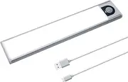 DWOOKE Motion Sensor Lighting Indoor,Under Cupboard Lights Rechargeable LED Cabinet Lights Dimmable Magnetic Under Cupboard Lights for Wardrobe,Cabinet,Kitchen,Stairs (20cm, White)