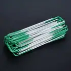 100pcs Half Green Artificial Grass Turf U Pins Metal Galvanised Pegs AC