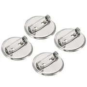 100Pcs Brooch Clasp Pins Disc Base 23mm Blank Trays for ID Badges, Silver Tone