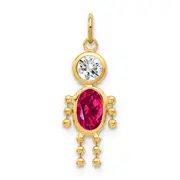 10K Yellow Gold July Boy Birthstone Charm