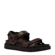 RAVEN DARK BROWN LEATHER SANDALS