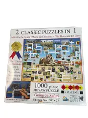 SUNSOUT INC Crossword Jigsaw 2 in 1 Combo: Going on Safari 1000 pc Jigsaw Puzzle