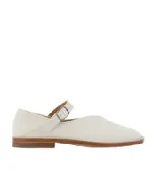 Lemaire Square-Toe Buckle Fastened Ballet Flats 38 white