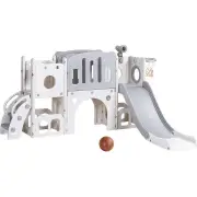 Kids Slide Swing Set Ball Hoop Rings Football Outdoor Toys
