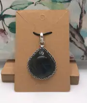 2” Labradorite Gemstone Pendant & Bail 925 Silver Plated Handmade Free Ship 3143