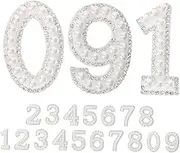 SEWACC 20pcs Iron Rhinestone Pearl Patches for DIY Clothing Accessories Fashionable Numbers for Clothes Shoes Bags Quick Application Versatile Decoration Unique Design