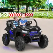 Costway12V 2-Seater Kids Ride On Car with Light Music &amp; Electric Remote Control-Black