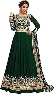 [TRENDMALLS] Women's Georgette Embroidery Anarkali Suit Set Stitched