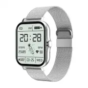 GT20 Sports Smart Mens Ladies Bracelet Bluetooth Call Fitness Tracker IP67 Waterproof Full Touch Watch - Silver