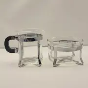 Arcosteel Sugar & Creamer Set Glass Chrome Modern Coffee Tea Serving