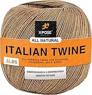Xpose Safety Ruby Italian Spring Twine - 4 ply 1/2 Pound Italian Ball Twine String - Upholstery Webbing - Natural Wax Coated Cord - for Upholstery Supplies, Reupholstery of Springs Furniture Repair