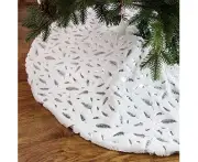 Plush Christmas Tree Skirt,White Christmas Tree Skirt White Snow Christmas Tree Cover Christmas Tree Skirt White Christmas Tree Skirt