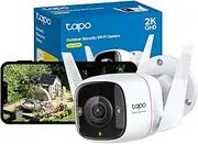 2K QHD Outdoor Security Camera, IP66 Weatherproof, Motion Detection, Starlight, Built-in Siren, 4MP, Colour Night Vision, Cloud&SD Card Storage, Compatible with Alexa&Google Home (Tapo C325WB)