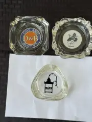 VINTAGE 3 ADVERTISING ASHTRAYS Dave and Buster,Grouse,The Barn Of Barrington