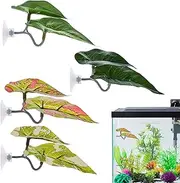 Betta Hammock for Aquarium | Suction Cup Betta Resting Leaf | Set of 4 Guppy Breeding Resting Habitats for Spawning, Fish Tank Decorations