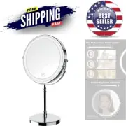 Lighted Makeup Mirror Rechargeable 10x Magnification 3 Colors 360° Rotation