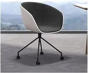 Stable Semi-Arc Shape Office Chair，Modern Minimalist Computer Chair with Soft Cotton，Backrest Desk Chair with Rotatable Pulleys Mobile