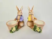 Partylite Easter Bertie & Bea Voltive Holder Pair Retired NIB - P7735
