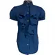 美國品牌Ralph Lauren深藍色荷葉純棉澎澎短袖襯衫 M號