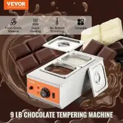 Chocolate Tempering Machine 2 Tanks Chocolate Melting Pot with TEMP Control 30鈩?85鈩? 800W Stainless Steel Electric Commercial Food Warmer