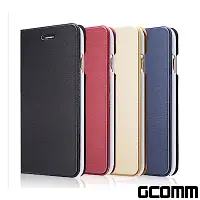 在飛比找Yahoo奇摩購物中心優惠-GCOMM iPhone 8+/7+ 金屬質感拉絲紋超纖皮套