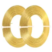 2Roll 16' Flat Aluminum Wire 18Gauge Bendable Anodized Aluminum Wire Gold