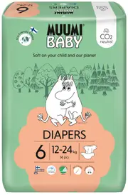 Muumi Nappies Size 6 Junior 12-24kg Pack of 36