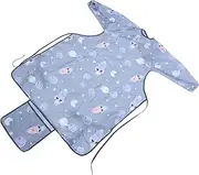 VANZACK Long Sleeve Bib Comfortable Unisex Smock for Weaning Arts Crafts Easy Clean Full Coverage Design for Messy Feeding Playtime Activities