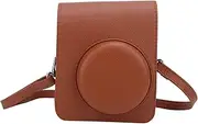 PU Leather Mini Camera Case Bag, Adjustable Shoulder Strap, Sturdy Metal Lock, Protective Cover for Instax Mini 40 Camera, Wear Shockproof (Brown)
