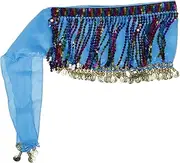 [LIFKOME] Belt Costume Halloween Pirate Costumes Outfits Clothing Belly Dancer Costumes for Women Belly Dancing Top Belly Dancer Belt Belly Skirt Hip Scarf Black Chiffon