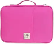 [Locadence] A4 Document Bags, 13.8 X 9.8 X 1.4 Waterproof Oxford Cloth Travel Pouch Zippered Case, Business Office Briefcase, Rose Red