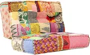 Decor Cushion Pouffe 100x100x20 cm Patchwork Fabric