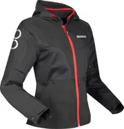 Bering Profil Ladies Motorcycle Textile Jacket, black-red, Size 38 for Women Black Red