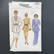 VTG Vogue Patterns Misses Top & Skirt Pattern #9523 Size 14 Uncut Factory Folded