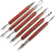 Clay Sculpting Tools, 6 PCS Double-Ended Stainless Steel Polymer Clay Tools, Woo
