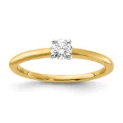 14k Two-tone 1/4 Ct. Lab Grown Diamond VS/SI+ G+ Round Solitaire Engagement Ring