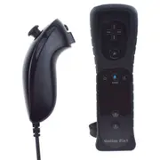 2 In 1 Remote Controller Joystick Built In Motion Plus Gamepad Replacement Compatible with Wii Wii U Games Control-Black