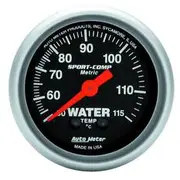 Autometer Sport-Comp Water Temperature Gauge Mechanical - 50 - 115 C, 6 Feet, 2 1/16 Inch, AU3332-M