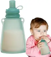 Kids Reusable Squeeze Pouch - Washable Kids Food Container, Leakproof Toddler Squeeze Pouch | Reusable Food Pouch Eco-Friendly Kids Snack Pouch, Soft Reusable Squeeze-Friendly Silicone Food P