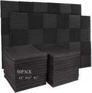 50 Pack Acoustic Panels Soundproof Studio Foam For Walls Sound Absorbin