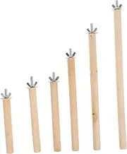 PENIKOKO 6pcs Wooden Bird Perches for Cage Durable Parrot Perch Sticks with Gasket Design Easy to Install Birdcage Accessories for Increased Activity Space and Playtime