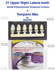 #7 Upper Right Lateral tooth - Dental Polycarbonate Temporary Crowns + DENTEK